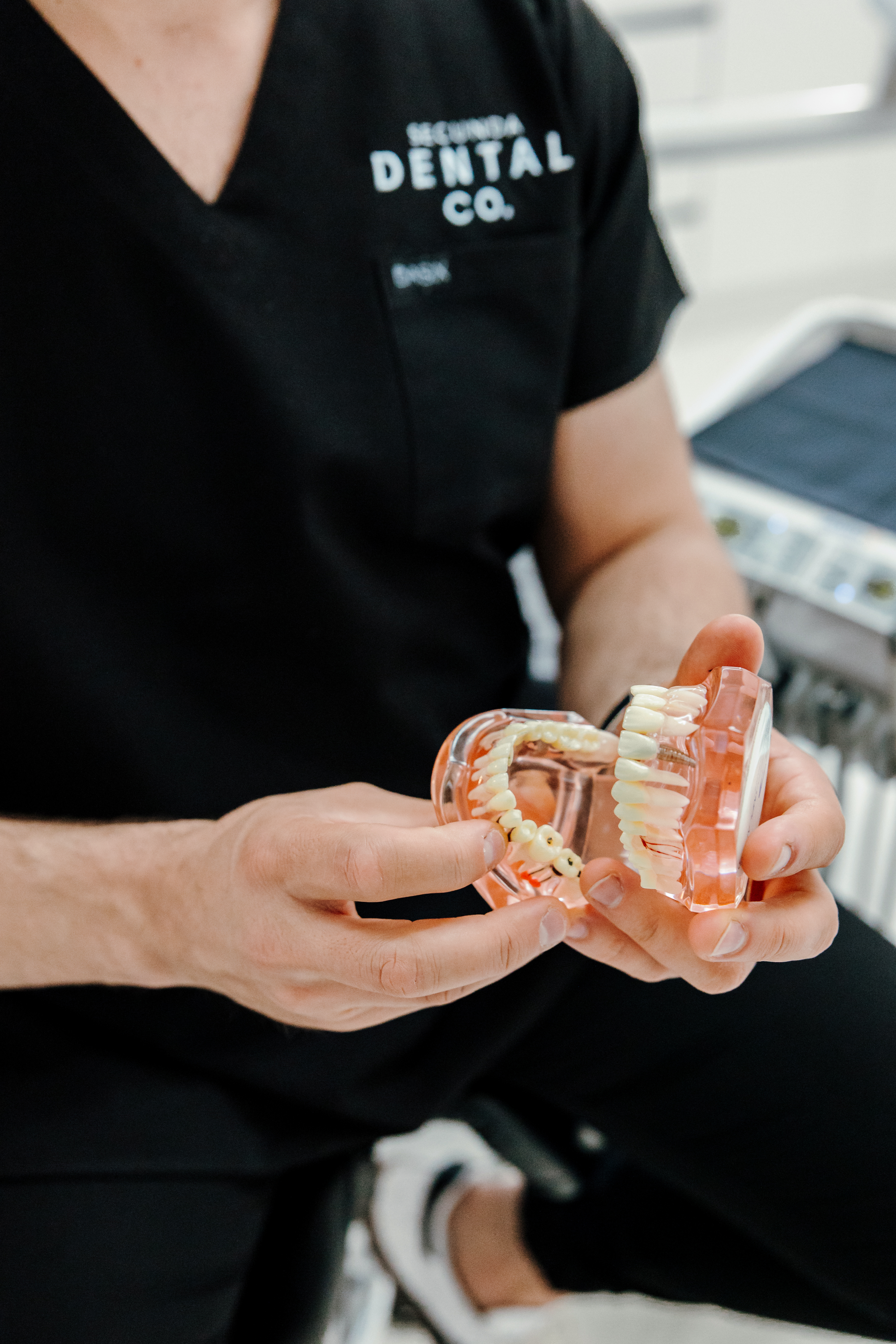 Modern dental office with dental chair and equipment
